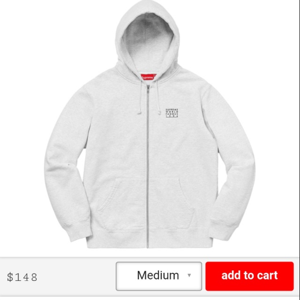 Supreme World Famous Hoodie zip up